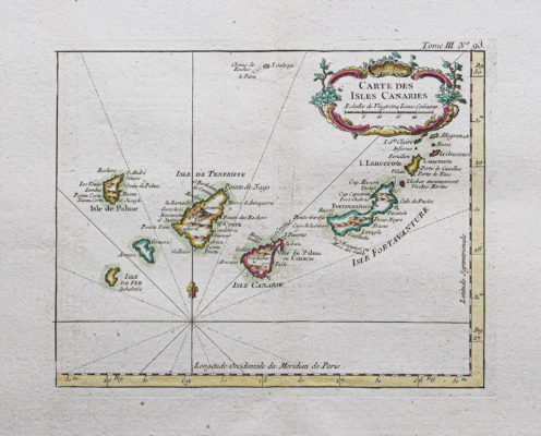 Carte marine ancienne des Canaries