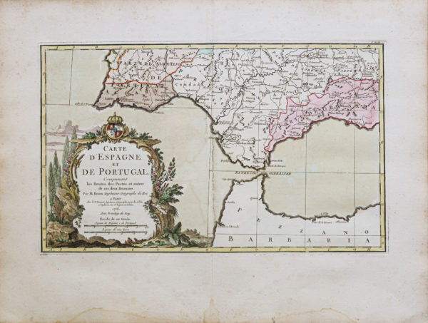 Carte murale des Postes d’Espagne et Portugal