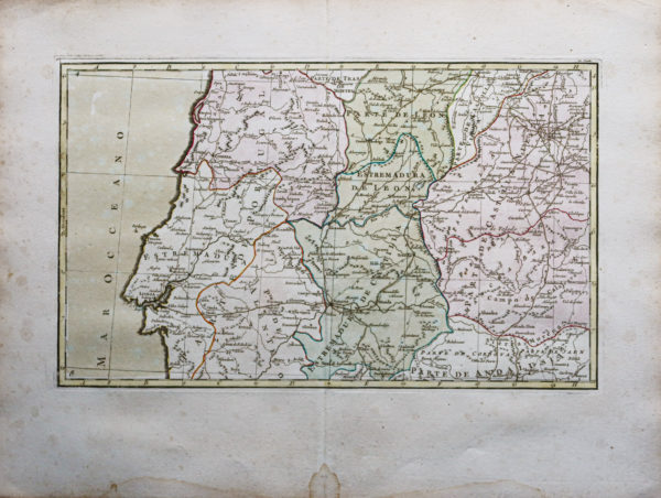 Carte murale des Postes d’Espagne et Portugal