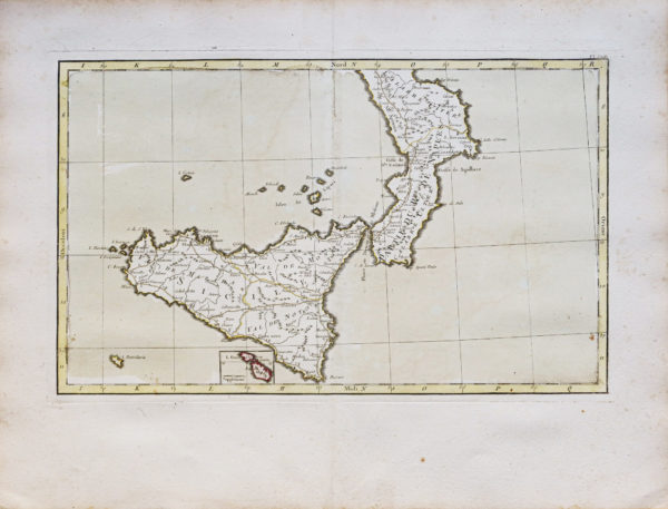 Carte murale ancienne de l’Italie - Corse