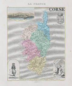 Carte géographique ancienne de la Corse