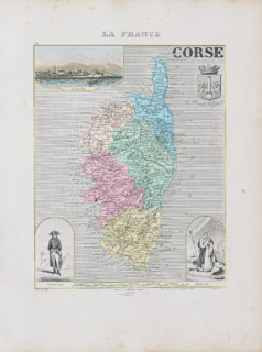 Carte géographique ancienne de la Corse