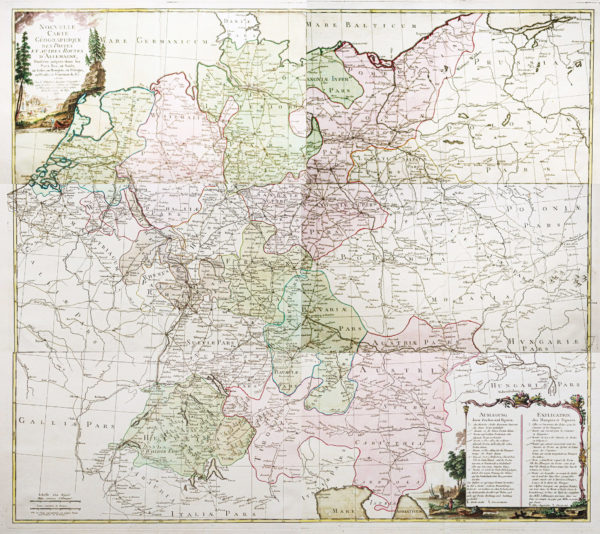 Carte murale ancienne de l'Allemagne