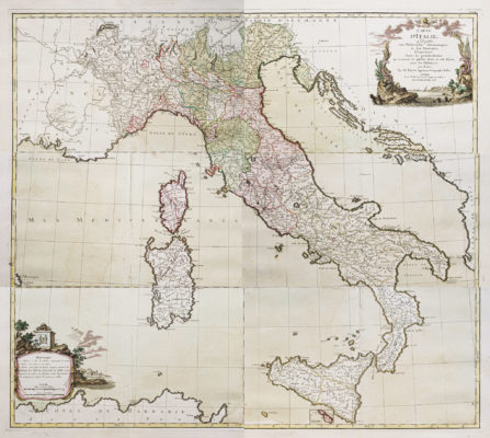 Carte murale ancienne de l’Italie - Corse