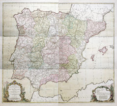 Carte murale des Postes d’Espagne et Portugal
