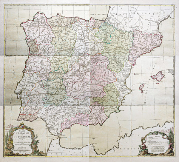 Carte murale des Postes d’Espagne et Portugal