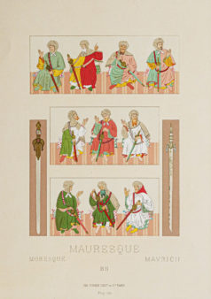 Gravure ancienne - Fresque de l'Alhambra