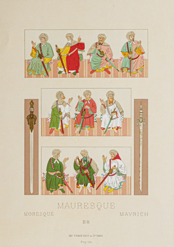 Gravure ancienne - Fresque de l'Alhambra