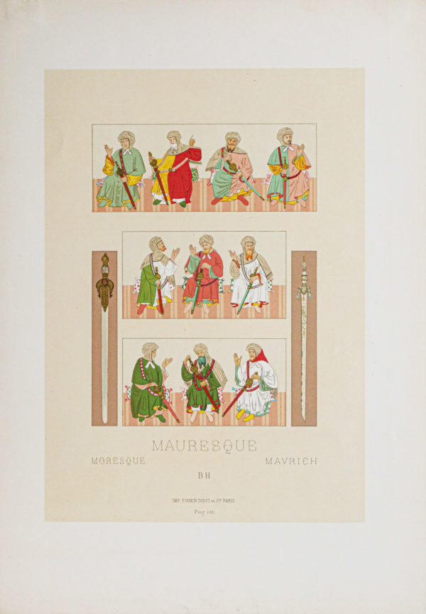 Gravure ancienne - Fresque de l'Alhambra