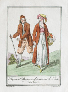 Gravure ancienne - Paysanne et paysanne de Trieste