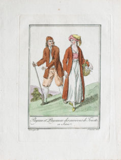 Gravure ancienne - Paysanne et paysanne de Trieste