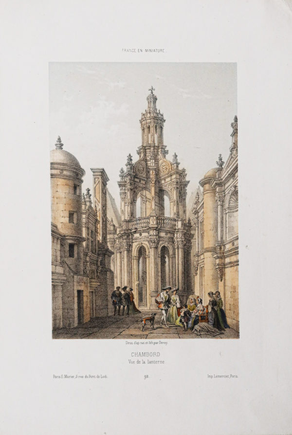 Lithographie ancienne de Chambord