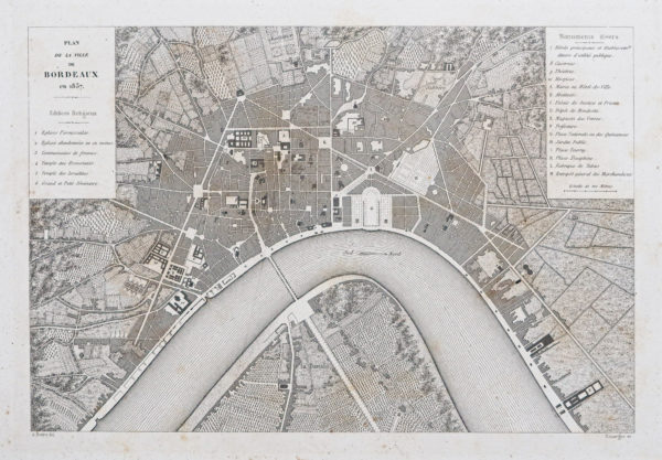 Plan ancien de Bordeaux
