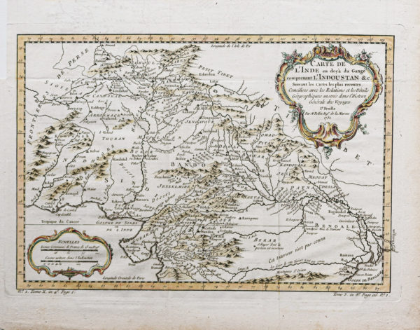 Carte géographique ancienne de l’Hindoustan