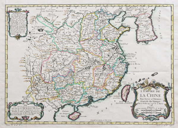 Carte géographique ancienne de la Chine