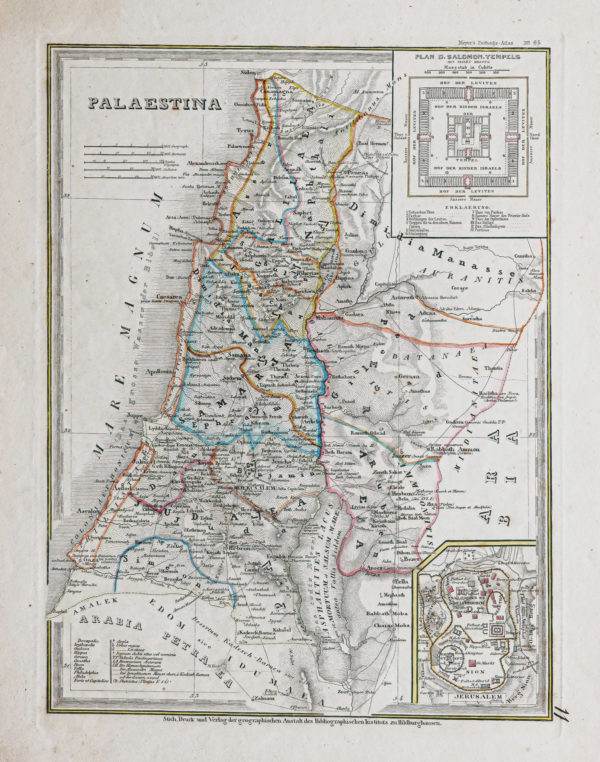 Carte géographique ancienne de la Palestine