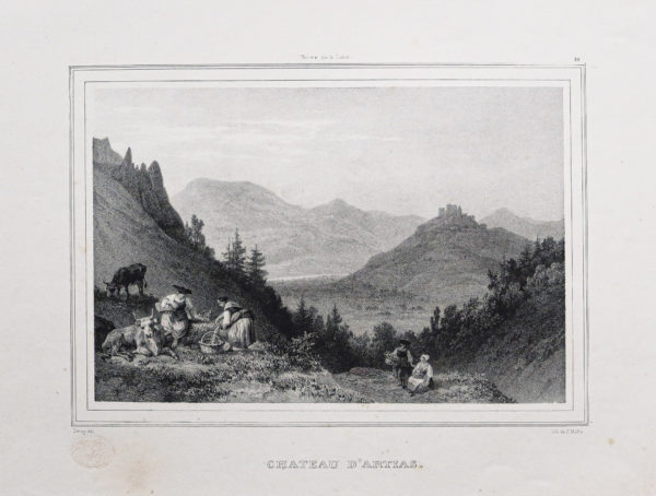 Lithographie ancienne - Château d’Artias