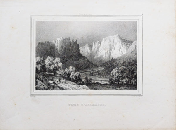 Lithographie ancienne - Gorge d’Arlempdes