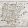 Carte ancienne - Royaumes d’Espagne et Portugal
