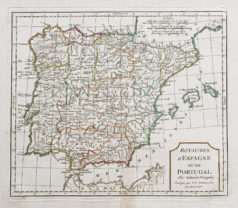 Carte ancienne - Royaumes d’Espagne et Portugal