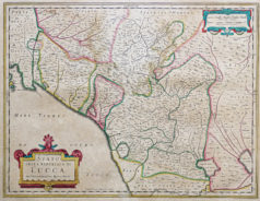 Carte géographique ancienne de Lucques - Lucca