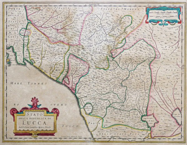 Carte géographique ancienne de Lucques - Lucca