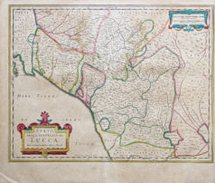 Carte géographique ancienne de Lucques - Lucca