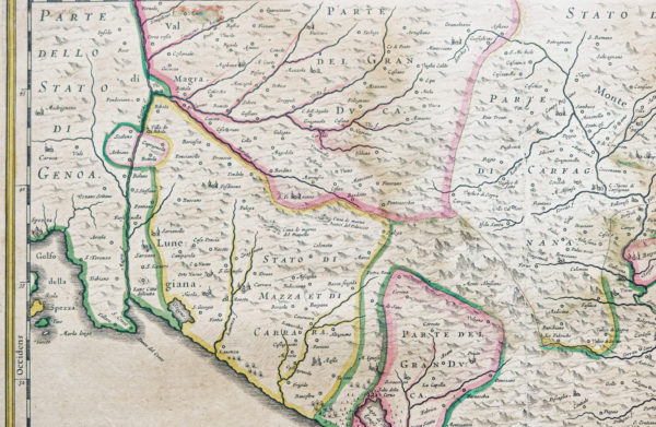 Carte géographique ancienne de Lucques - Lucca