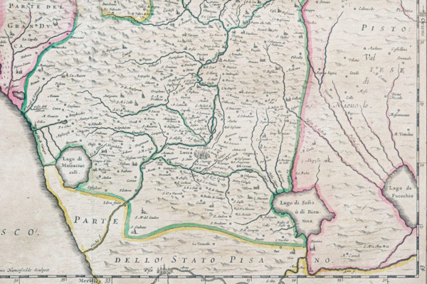 Carte géographique ancienne de Lucques - Lucca