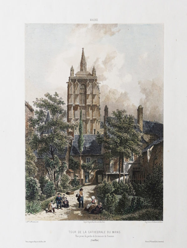 Lithographie ancienne du Mans