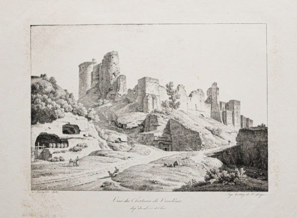 Lithographie ancienne - Château de Vendôme