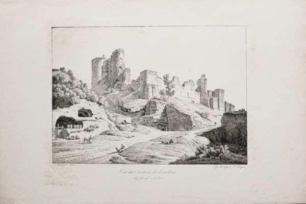 Lithographie ancienne - Château de Vendôme