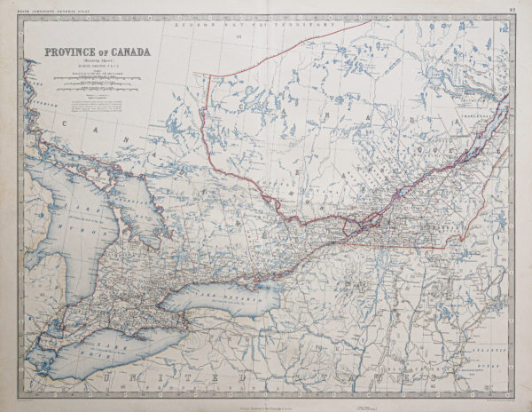 Carte géographique ancienne du Canada