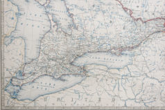 Carte géographique ancienne du Canada