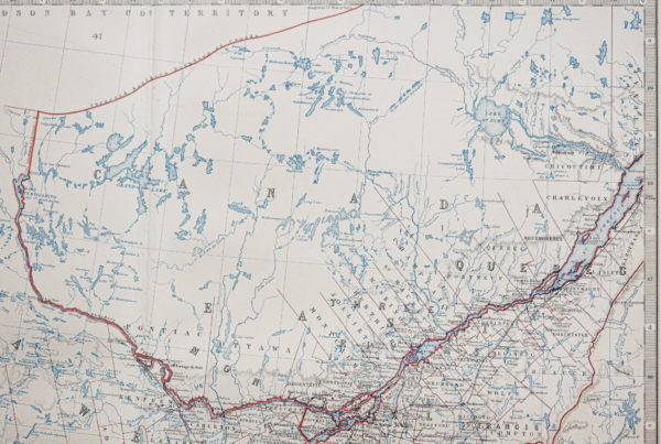 Carte géographique ancienne du Canada