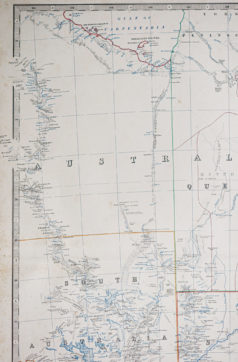 Carte géographique ancienne de l'Australie