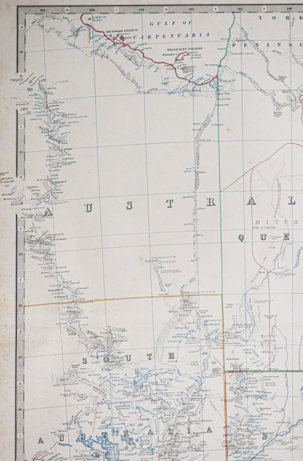 Carte géographique ancienne de l'Australie