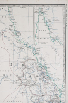 Carte géographique ancienne de l'Australie