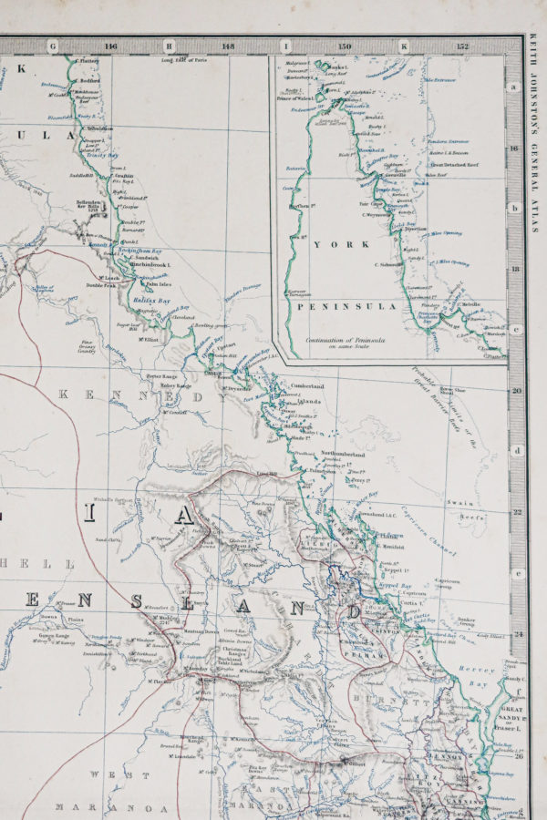 Carte géographique ancienne de l'Australie