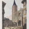Gravure ancienne de la cathédrale de Rouen