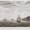 Gravure ancienne - Mouillage Des Frégates Françaises À L'Ile De Maui