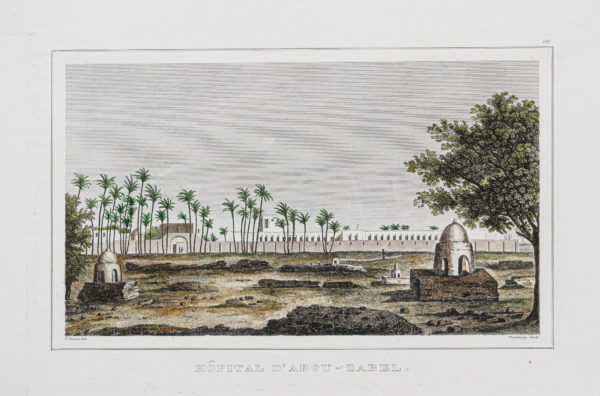 Gravure ancienne - Hôpital Abou Zabel - le Caire