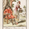 Gravure ancienne - Homme et femme d'Autriche