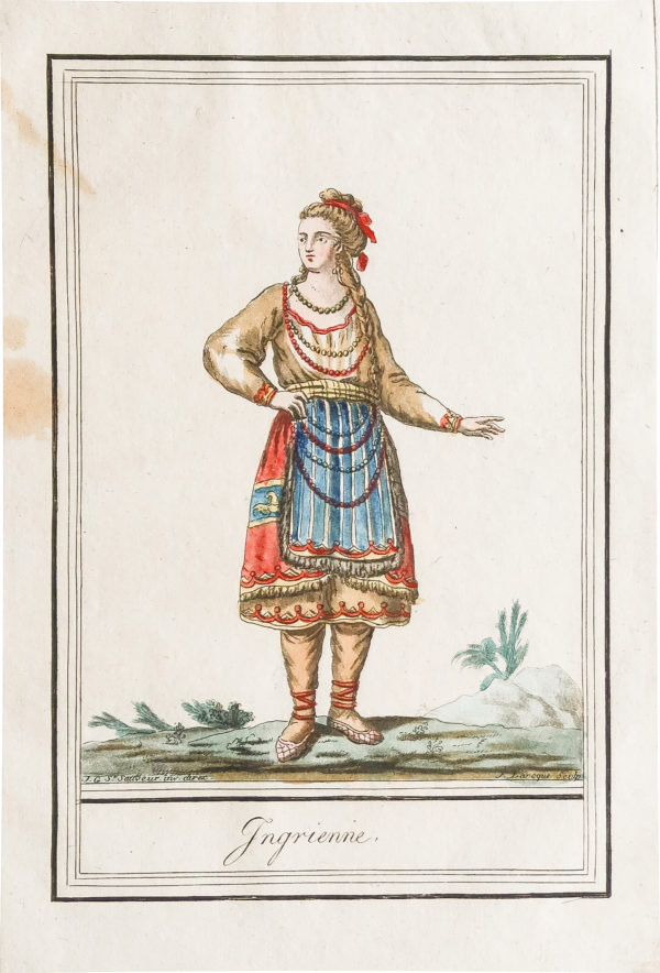 Gravure ancienne - Femme Russe