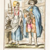 Gravure ancienne - Homme et femme Autrichien
