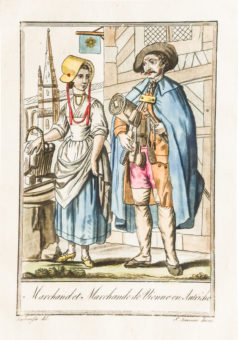 Gravure ancienne - Homme et femme Autrichien