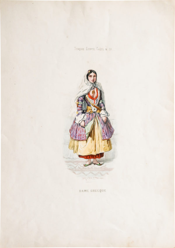 Gravure ancienne - Dame grecque
