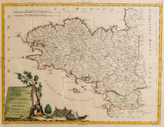 Carte géographique ancienne de la Bretagne