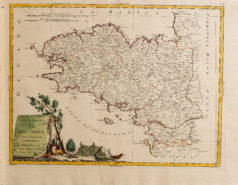 Carte géographique ancienne de la Bretagne