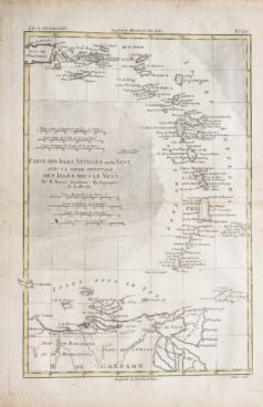 Carte géographique ancienne Antilles - Iles sous le vent